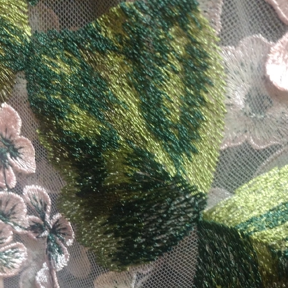 Fashion Nova Floral Mesh Dress in Pink and Green - Picture 5 of 9